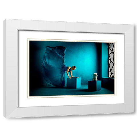 Dear Friend White Modern Wood Framed Art Print with Double Matting by Muliani Hartojo, Angela