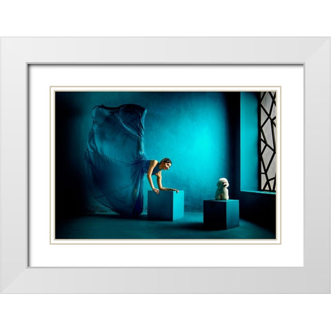 Dear Friend White Modern Wood Framed Art Print with Double Matting by Muliani Hartojo, Angela