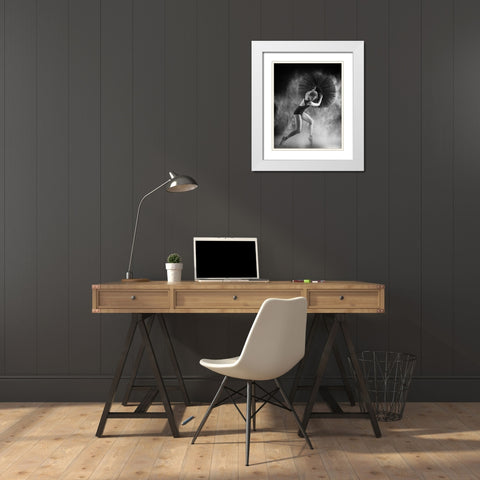 Fight 1 White Modern Wood Framed Art Print with Double Matting by Muliani Hartojo, Angela