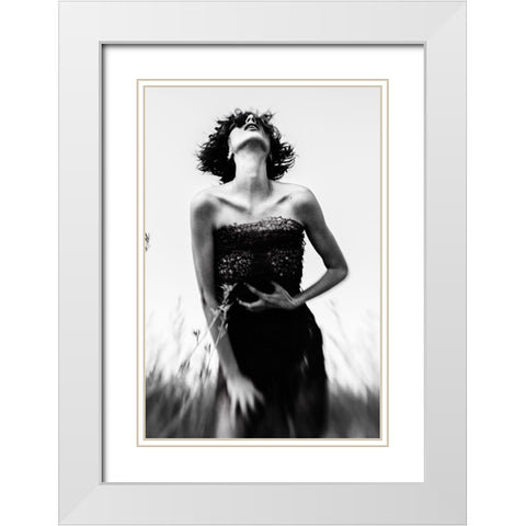 Untitled White Modern Wood Framed Art Print with Double Matting by Bousca, Bogdan