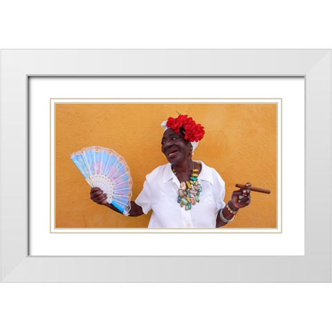 Havana Bride1 White Modern Wood Framed Art Print with Double Matting by Creativeartsolution, Khoshro