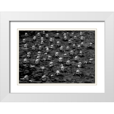 Seconds Before The Start White Modern Wood Framed Art Print with Double Matting by Ruckert, Stephan