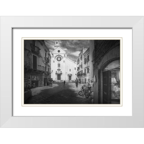 Tales In A Square White Modern Wood Framed Art Print with Double Matting by Pastor Benjumeda, Eugenio