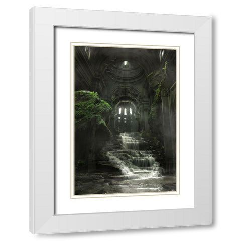 Greenchurch White Modern Wood Framed Art Print with Double Matting by Egger, Marcel