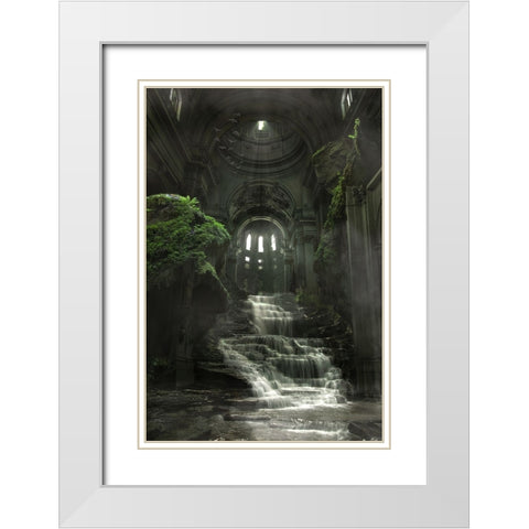 Greenchurch White Modern Wood Framed Art Print with Double Matting by Egger, Marcel