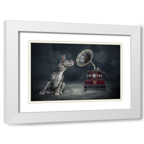 Musicdog White Modern Wood Framed Art Print with Double Matting by Egger, Marcel
