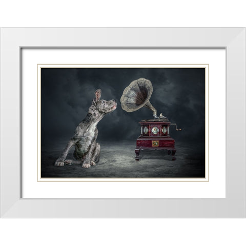 Musicdog White Modern Wood Framed Art Print with Double Matting by Egger, Marcel