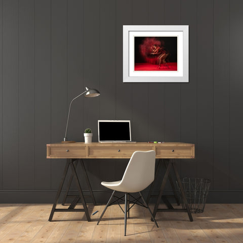 The Red Run White Modern Wood Framed Art Print with Double Matting by Setiadi, Ajar