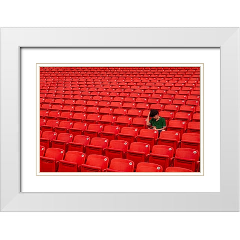 Lost... White Modern Wood Framed Art Print with Double Matting by Nayyer Reza, Sayyed
