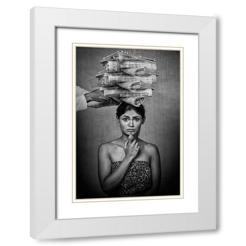 Pressure Of Media White Modern Wood Framed Art Print with Double Matting by Bhattacharyya, Partha