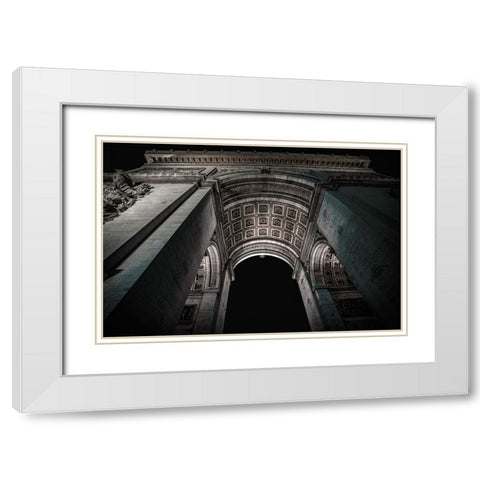 Arc De Triomphe White Modern Wood Framed Art Print with Double Matting by Amir