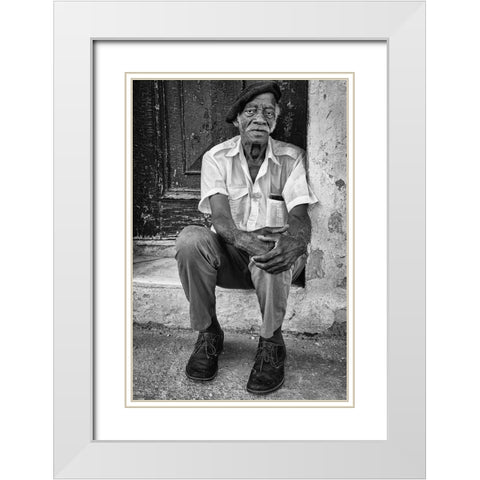 Man in the Street White Modern Wood Framed Art Print with Double Matting by Bauer, Andreas