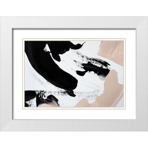 Black And Nude No 1 White Modern Wood Framed Art Print with Double Matting by Uplusmestudio