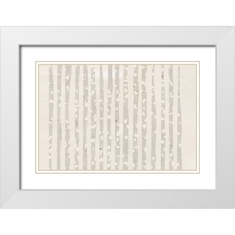 Terrazzo Mood White Modern Wood Framed Art Print with Double Matting by Uplusmestudio