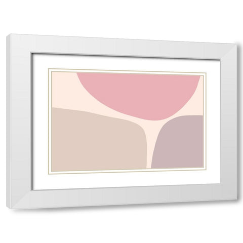 Soft Trio White Modern Wood Framed Art Print with Double Matting by Uplusmestudio