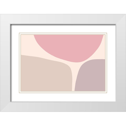 Soft Trio White Modern Wood Framed Art Print with Double Matting by Uplusmestudio
