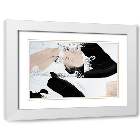 Black And Nude No 2 White Modern Wood Framed Art Print with Double Matting by Uplusmestudio