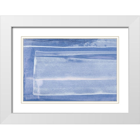 Happiness Is Blue White Modern Wood Framed Art Print with Double Matting by Uplusmestudio