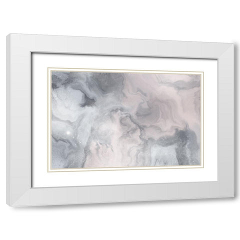 Beautiful Flow White Modern Wood Framed Art Print with Double Matting by Uplusmestudio