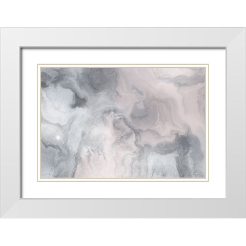 Beautiful Flow White Modern Wood Framed Art Print with Double Matting by Uplusmestudio
