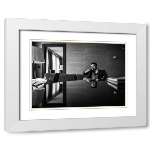 Alaattin White Modern Wood Framed Art Print with Double Matting by Camlilar, Erkan