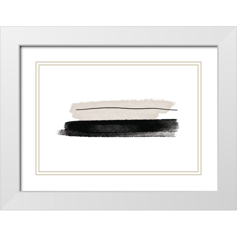 Two Plus One White Modern Wood Framed Art Print with Double Matting by Uplusmestudio