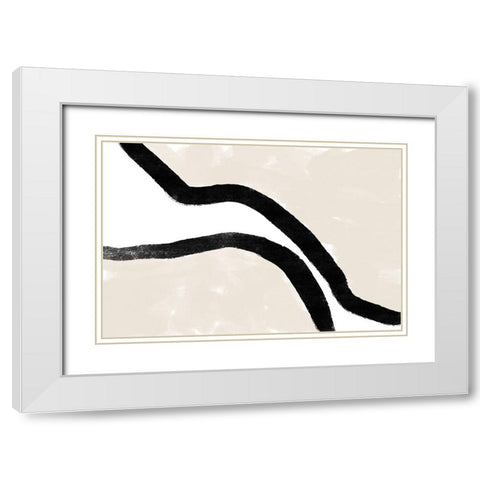 Abstracto Bordered White Modern Wood Framed Art Print with Double Matting by Uplusmestudio