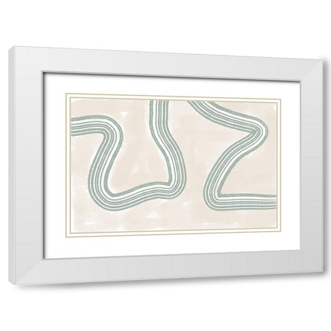 Abstracto Twist White Modern Wood Framed Art Print with Double Matting by Uplusmestudio