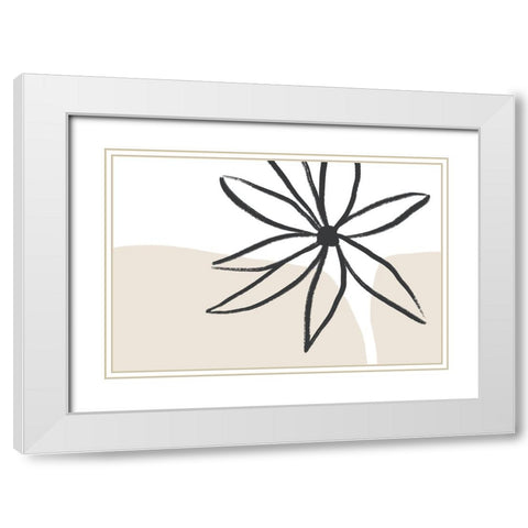 Flower And Cream White Modern Wood Framed Art Print with Double Matting by Uplusmestudio