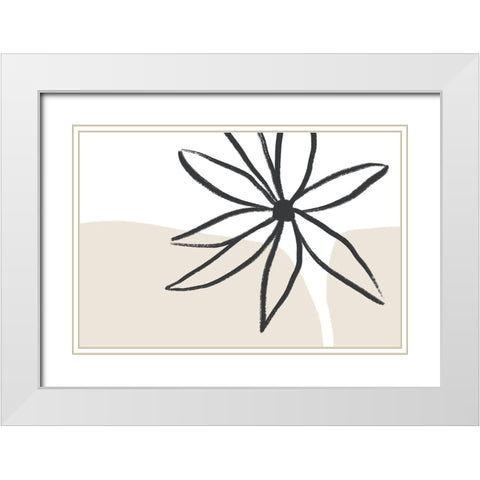 Flower And Cream White Modern Wood Framed Art Print with Double Matting by Uplusmestudio
