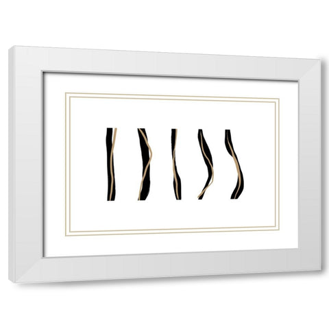 Double Line White Modern Wood Framed Art Print with Double Matting by Uplusmestudio