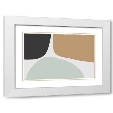 Natural Trio White Modern Wood Framed Art Print with Double Matting by Uplusmestudio