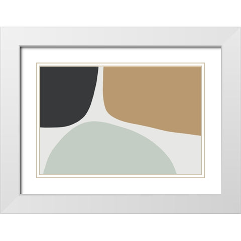 Natural Trio White Modern Wood Framed Art Print with Double Matting by Uplusmestudio