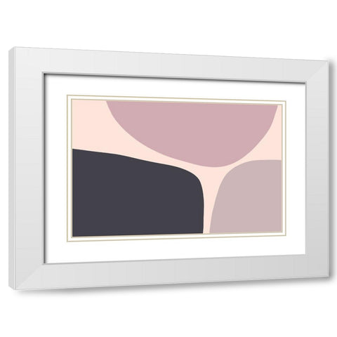 Mauve Trio White Modern Wood Framed Art Print with Double Matting by Uplusmestudio