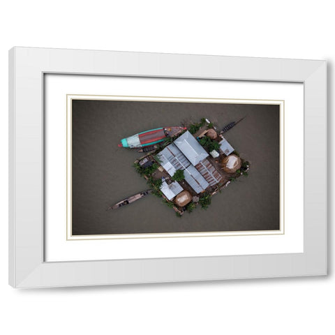 Submerged White Modern Wood Framed Art Print with Double Matting by Khan Ronnie, Azim