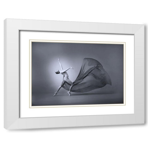 Dance With Gracefully White Modern Wood Framed Art Print with Double Matting by Adriana, Agus