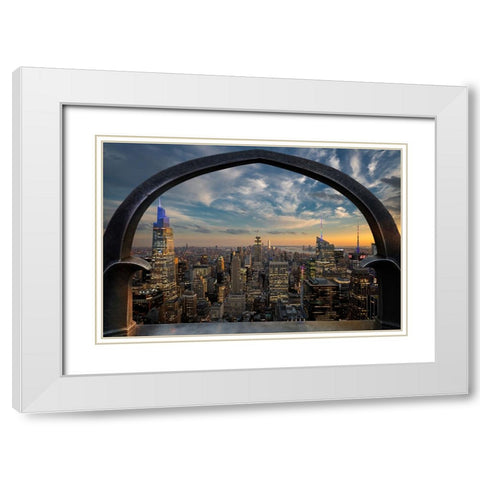 Top of the Rock White Modern Wood Framed Art Print with Double Matting by Seleznyov, Alexander