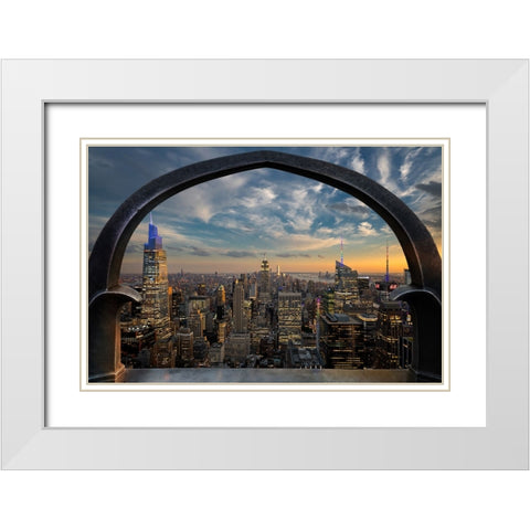Top of the Rock White Modern Wood Framed Art Print with Double Matting by Seleznyov, Alexander