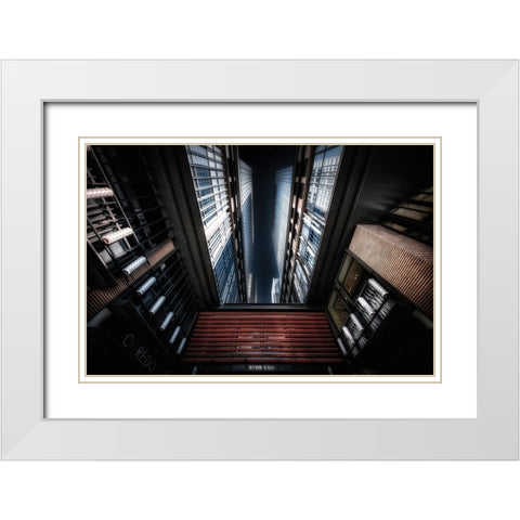 Coredo White Modern Wood Framed Art Print with Double Matting by Suzuki, Daiki