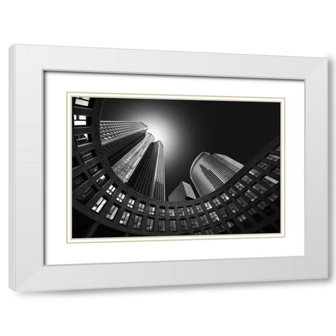 Imperium White Modern Wood Framed Art Print with Double Matting by Figueras, Antoni