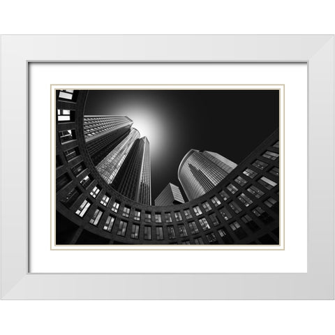 Imperium White Modern Wood Framed Art Print with Double Matting by Figueras, Antoni