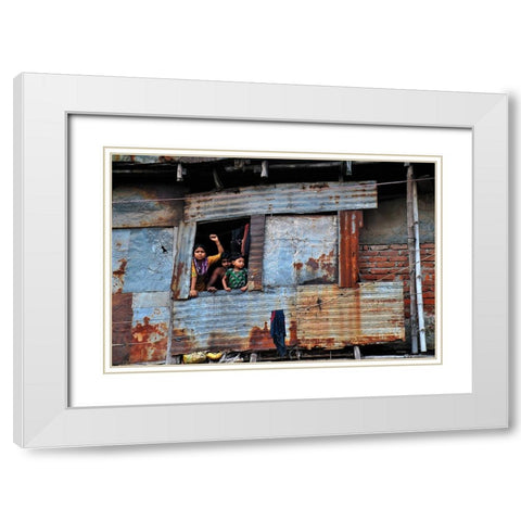 Curious White Modern Wood Framed Art Print with Double Matting by Mahabub Hossain, Md