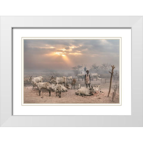 Enlightened White Modern Wood Framed Art Print with Double Matting by Cole, Trevor