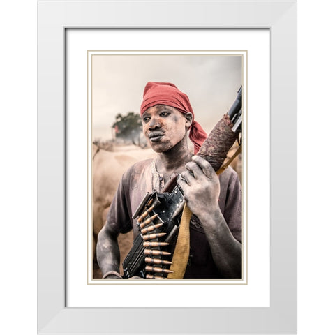 My Pkm White Modern Wood Framed Art Print with Double Matting by Cole, Trevor