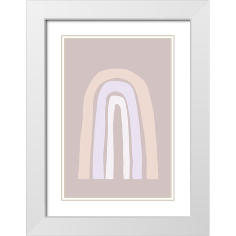Minimal Rainbow No 1 White Modern Wood Framed Art Print with Double Matting by Uplusmestudio
