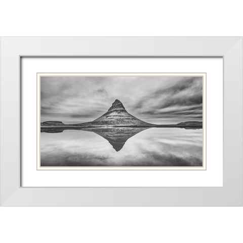 Symmetry White Modern Wood Framed Art Print with Double Matting by G, May