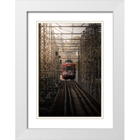 Retro lines White Modern Wood Framed Art Print with Double Matting by Matsubara, Hiroki