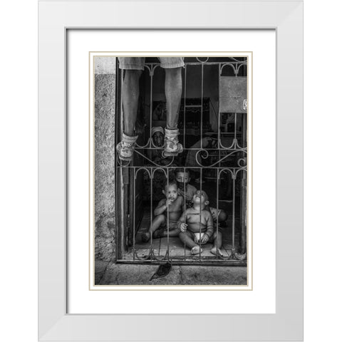 Chores White Modern Wood Framed Art Print with Double Matting by Khataw, Ali