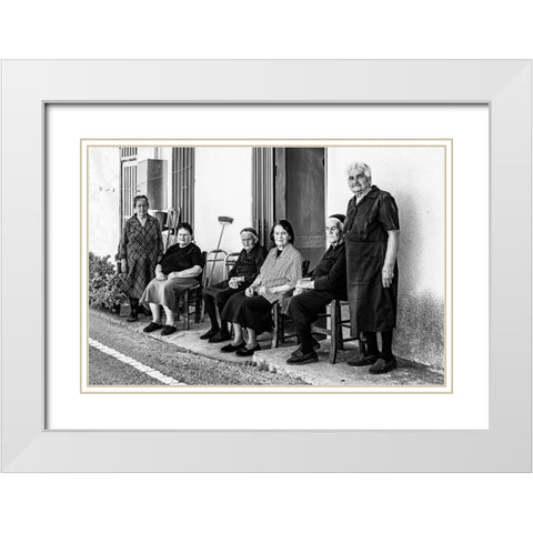 Summit Point White Modern Wood Framed Art Print with Double Matting by Golani, Aharon