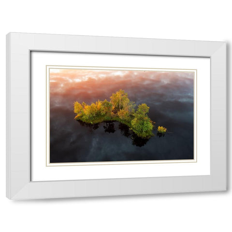 Island In The Sky White Modern Wood Framed Art Print with Double Matting by Kharitonov, Alexey
